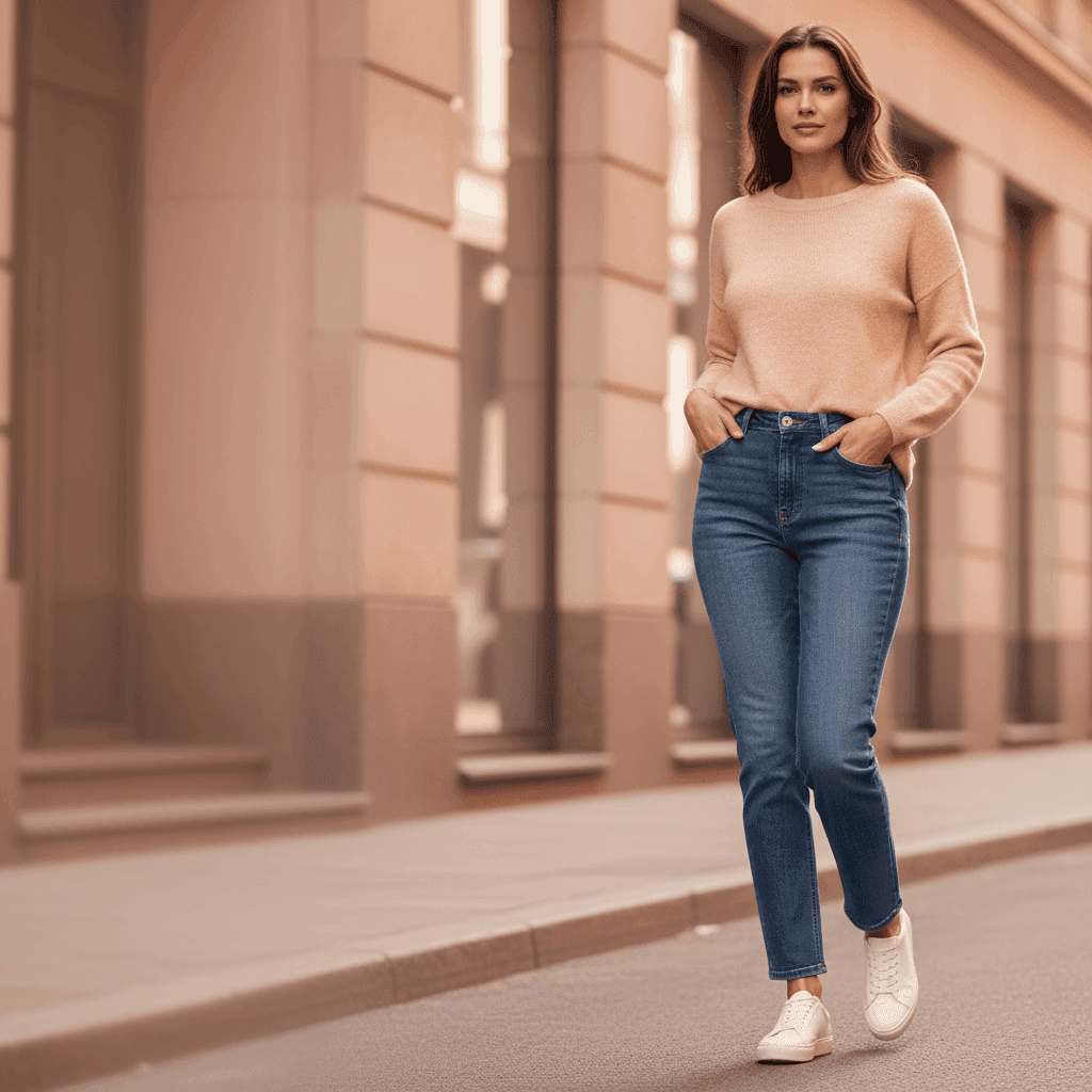 High-Rise Straight Jeans